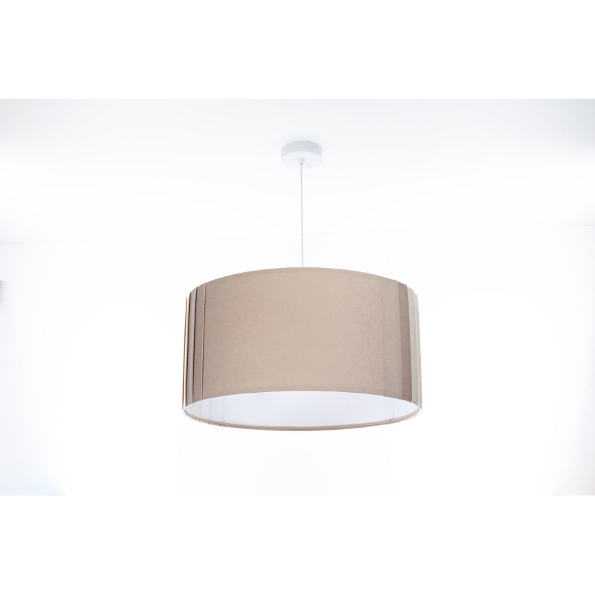 Lampada a sospensione su cavo STRIPES 1xE27/60W/230V Ø 40 cm beige
