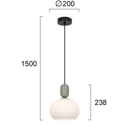 Lampada a sospensione su cavo VALISIA 1xE27/40W/230V nero/oliva