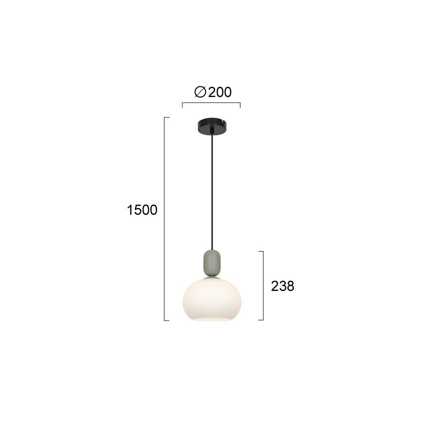 Lampada a sospensione su cavo VALISIA 1xE27/40W/230V nero/oliva