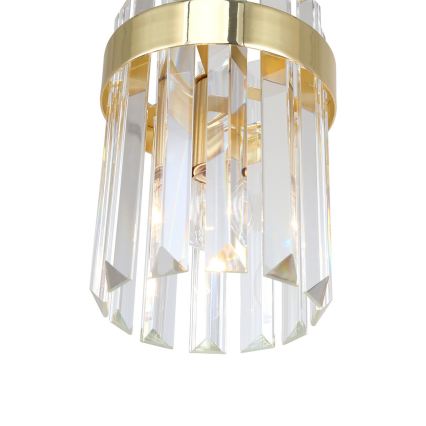 Lampada a sospensione su cavo VETRO 1xE14/10W/230V oro