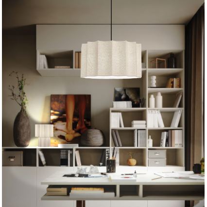Lampada a sospensione su cavo WAVY 1xE27/14W/230V beige
