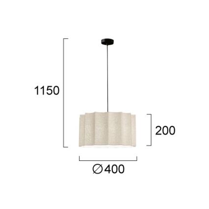 Lampada a sospensione su cavo WAVY 1xE27/14W/230V beige