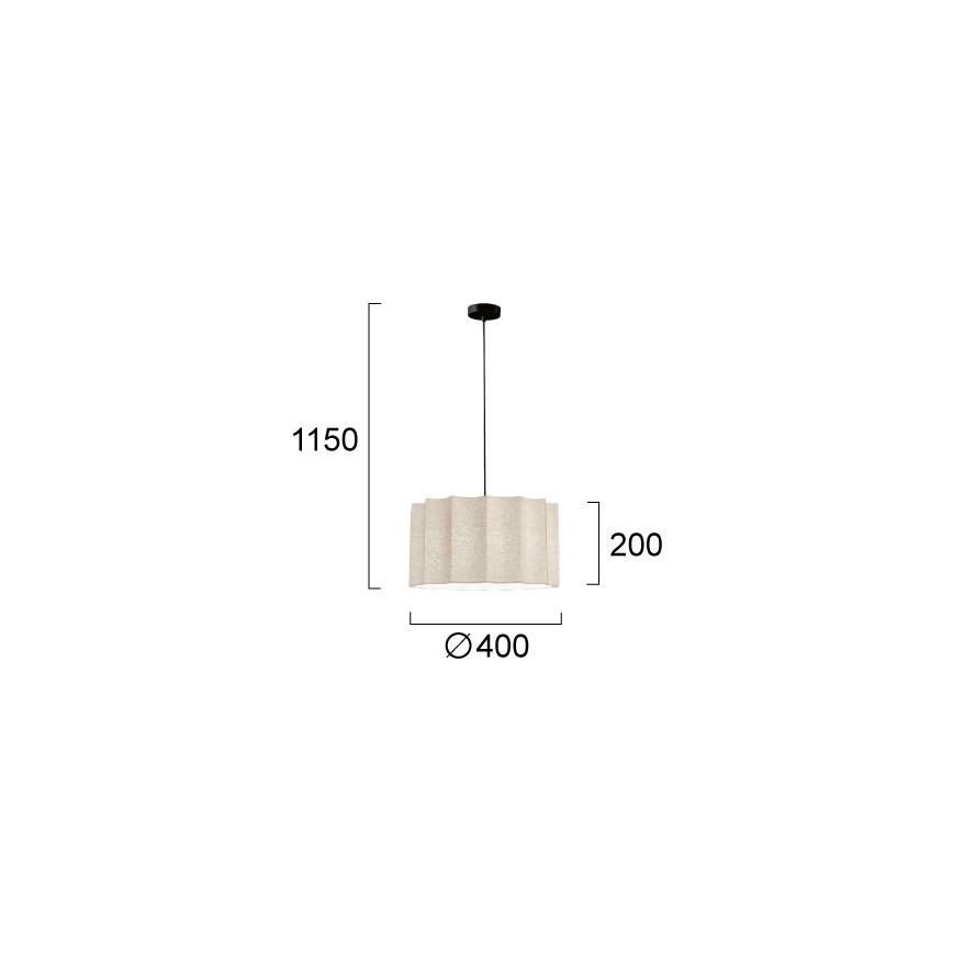 Lampada a sospensione su cavo WAVY 1xE27/14W/230V beige