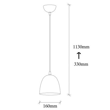 Lampada a sospensione TATTOO 1xE27/40W/230V Ø 16 cm nera