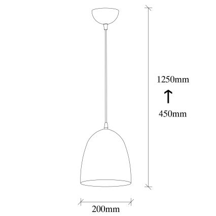 Lampada a sospensione TATTOO 1xE27/40W/230V Ø 20 cm nera