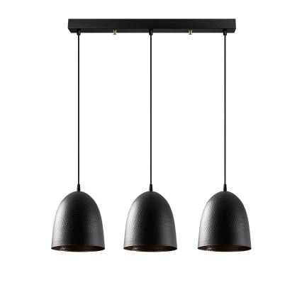Lampada a sospensione TATTOO 3xE27/40W/230V nera