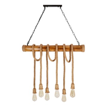 Lampada a sospensione VINT 6xE27/40W/230V bambù