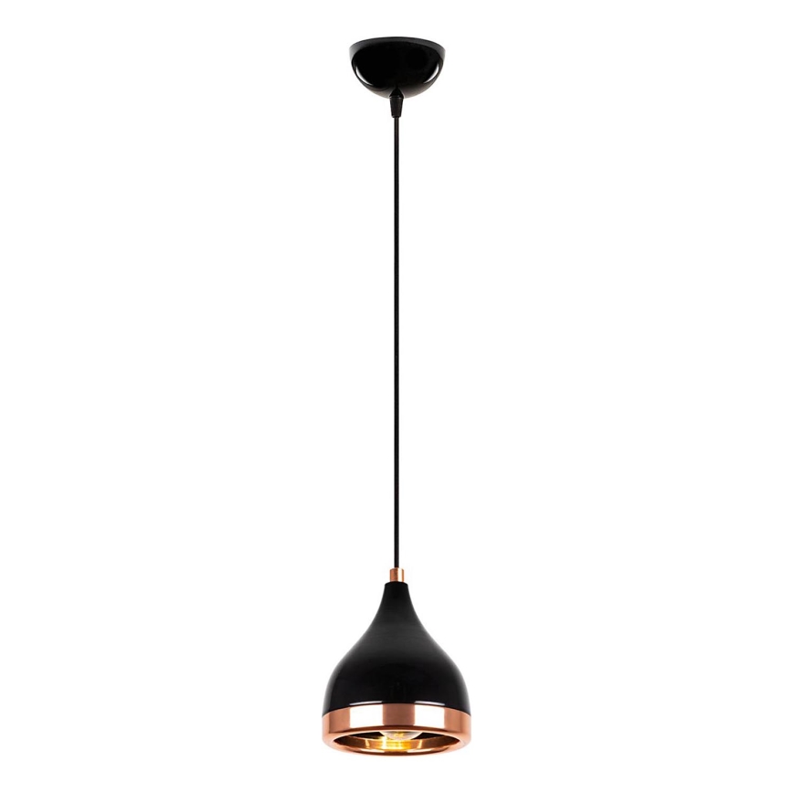 Lampada a sospensione YILDO 1xE27/40W/230V nera/rame