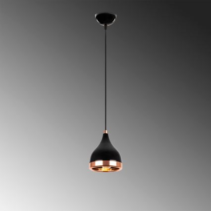 Lampada a sospensione YILDO 1xE27/40W/230V nera/rame