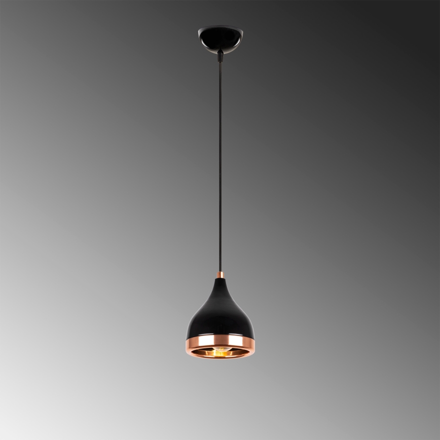 Lampada a sospensione YILDO 1xE27/40W/230V nera/rame