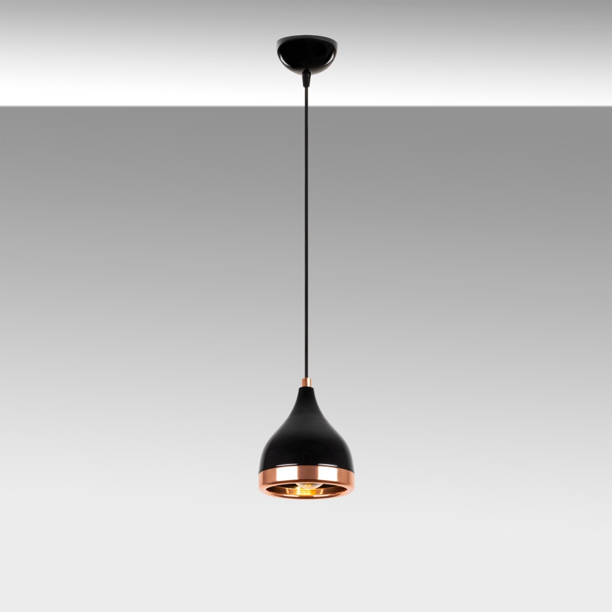 Lampada a sospensione YILDO 1xE27/40W/230V nera/rame