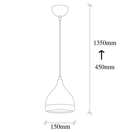 Lampada a sospensione YILDO 1xE27/40W/230V nera/rame