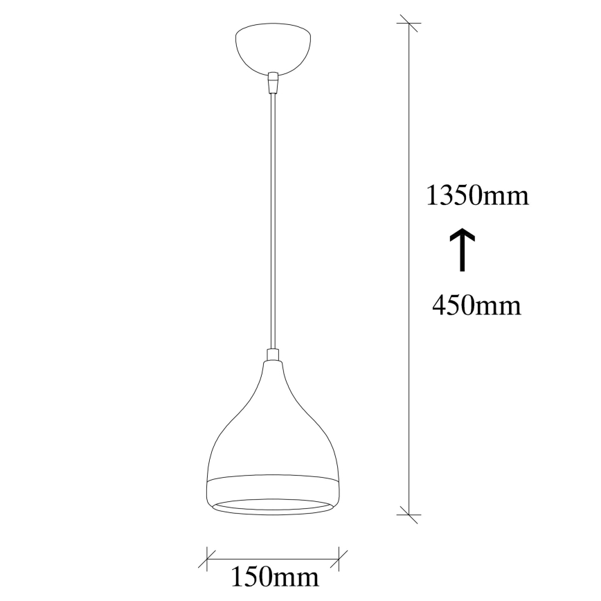 Lampada a sospensione YILDO 1xE27/40W/230V nera/rame