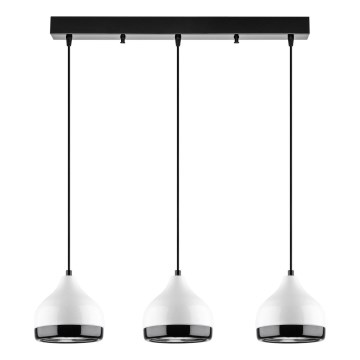 Lampada a sospensione YILDO 3xE27/40W/230V bianca/nera