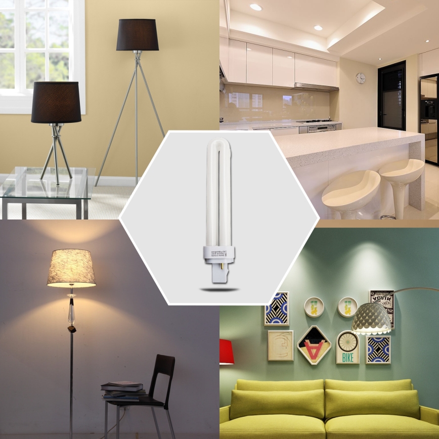 Lampada compatta a risparmio energetico G24d-3/26W/230V 6500K