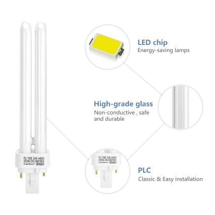 Lampada compatta a risparmio energetico G24d-3/26W/230V 6500K