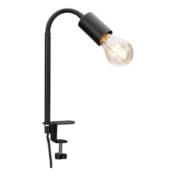 Lampada con clip 1xE27/10W/230V nera