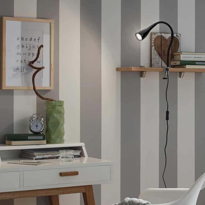 Lampada con clip 1xGU10/3W/230V nera