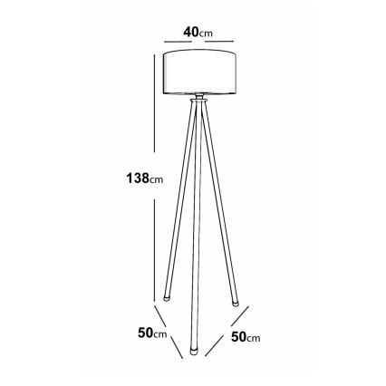 Lampada con piedistallo 1xE27/40W/230V beige/bianco