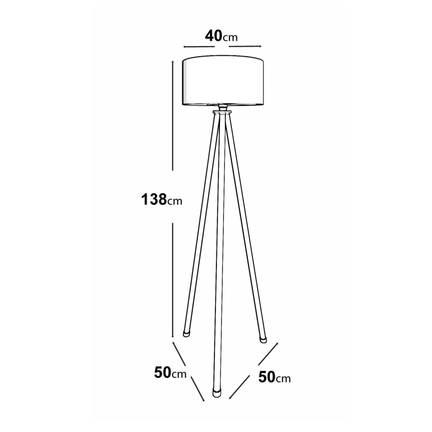 Lampada con piedistallo 1xE27/40W/230V beige/bianco