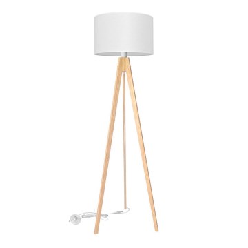 Lampada con piedistallo ALBA 1xE27/15W/230V bianco/pino