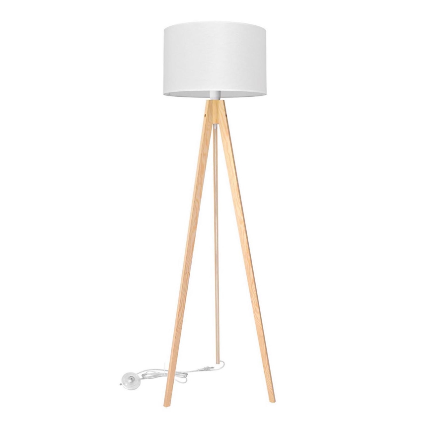 Lampada con piedistallo ALBA 1xE27/15W/230V bianco/pino