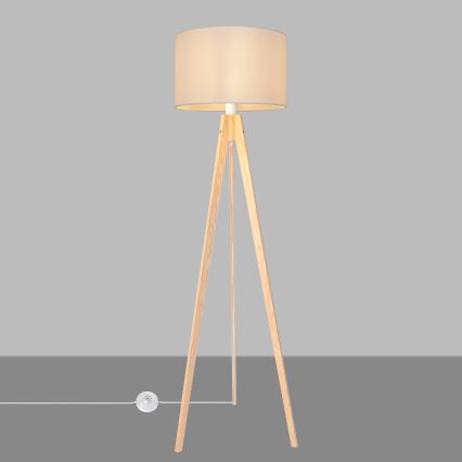 Lampada con piedistallo ALBA 1xE27/15W/230V bianco/pino