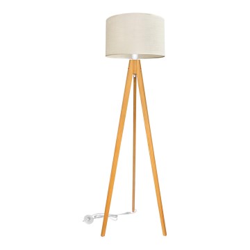 Lampada con piedistallo ALBA 1xE27/15W/230V color crema/quercia