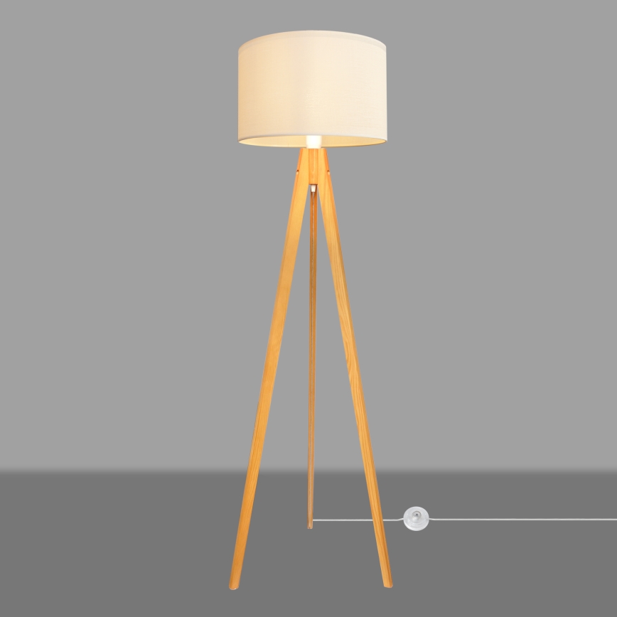 Lampada con piedistallo ALBA 1xE27/15W/230V color crema/quercia