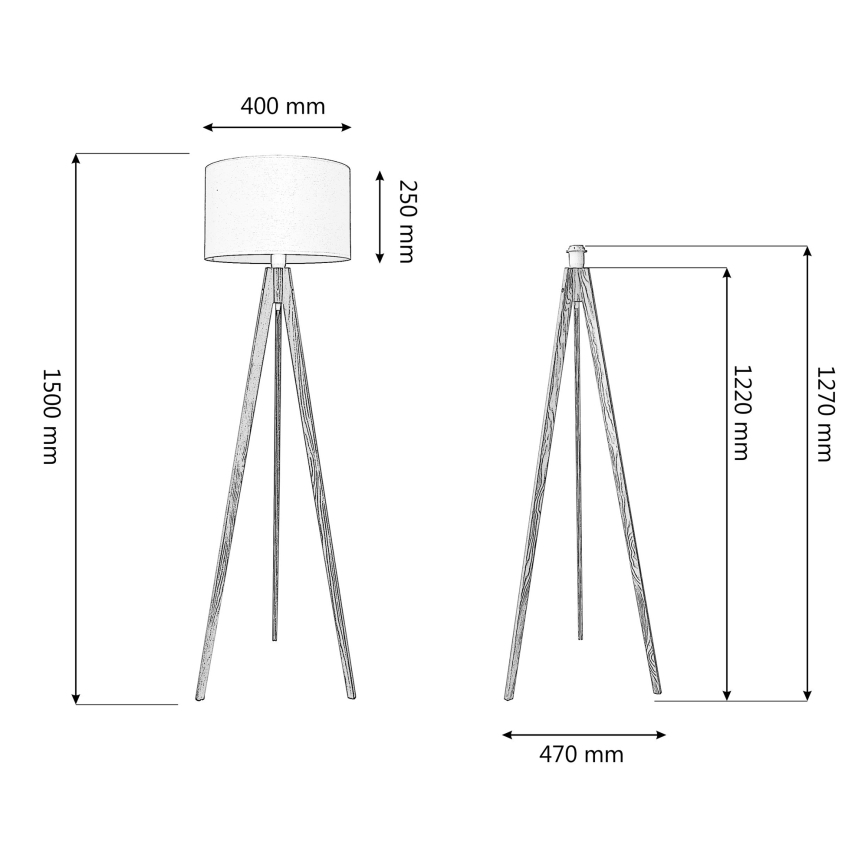 Lampada con piedistallo ALBA 1xE27/15W/230V color crema/quercia