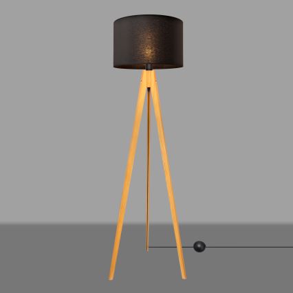 Lampada con piedistallo ALBA 1xE27/15W/230V nero/quercia