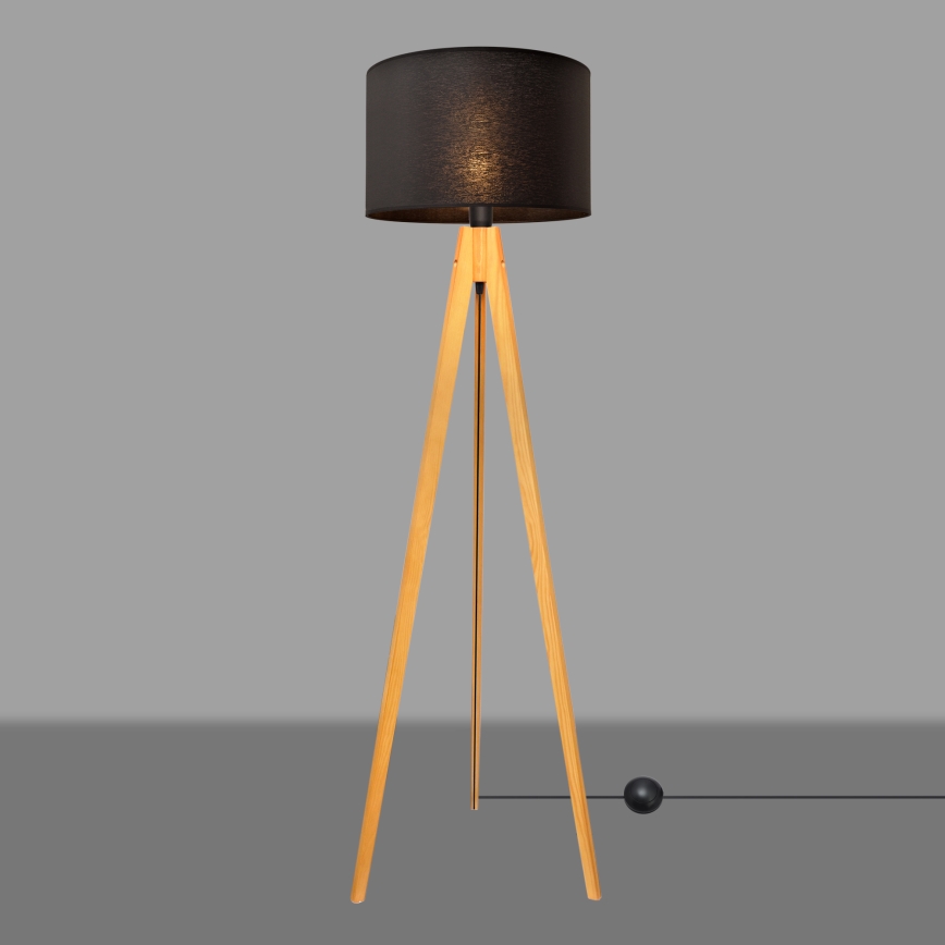 Lampada con piedistallo ALBA 1xE27/15W/230V nero/quercia