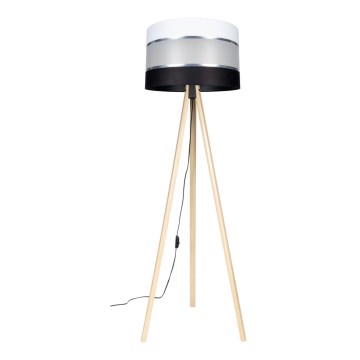 Lampada con piedistallo CORAL 1xE27/60W/230V beige/nero/bianco/cromo opaco