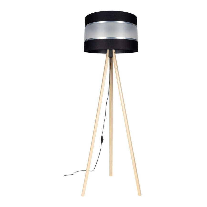 Lampada con piedistallo CORAL 1xE27/60W/230V beige/nero/cromo opaco