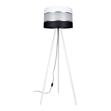 Lampada con piedistallo CORAL 1xE27/60W/230V bianco/nero/cromo opaco