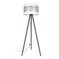 Lampada con piedistallo CORAL 1xE27/60W/230V marrone/bianco/cromo opaco