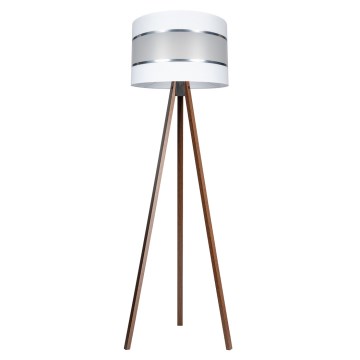 Lampada con piedistallo CORAL 1xE27/60W/230V marrone/bianco/cromo opaco