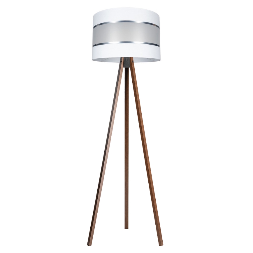 Lampada con piedistallo CORAL 1xE27/60W/230V marrone/bianco/cromo opaco