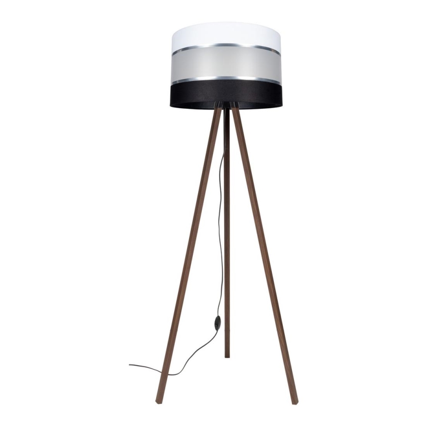 Lampada con piedistallo CORAL 1xE27/60W/230V marrone/nero/bianco/cromo opaco