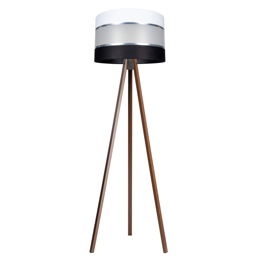 Lampada con piedistallo CORAL 1xE27/60W/230V marrone/nero/bianco/cromo opaco