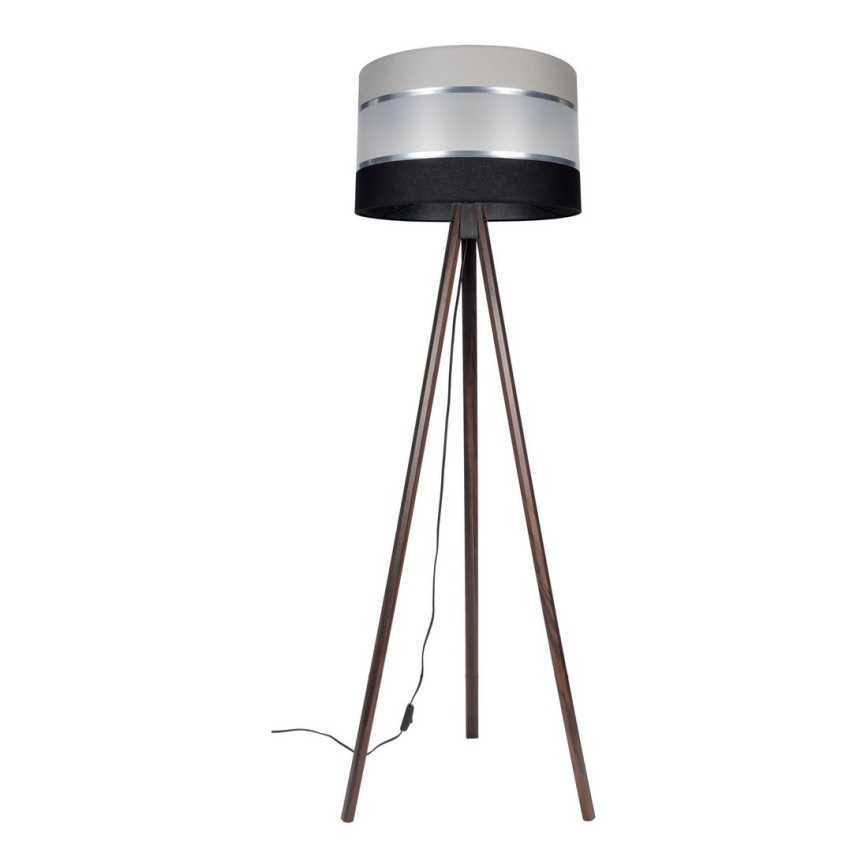 Lampada con piedistallo CORAL 1xE27/60W/230V marrone/nero/grigio/cromo opaco