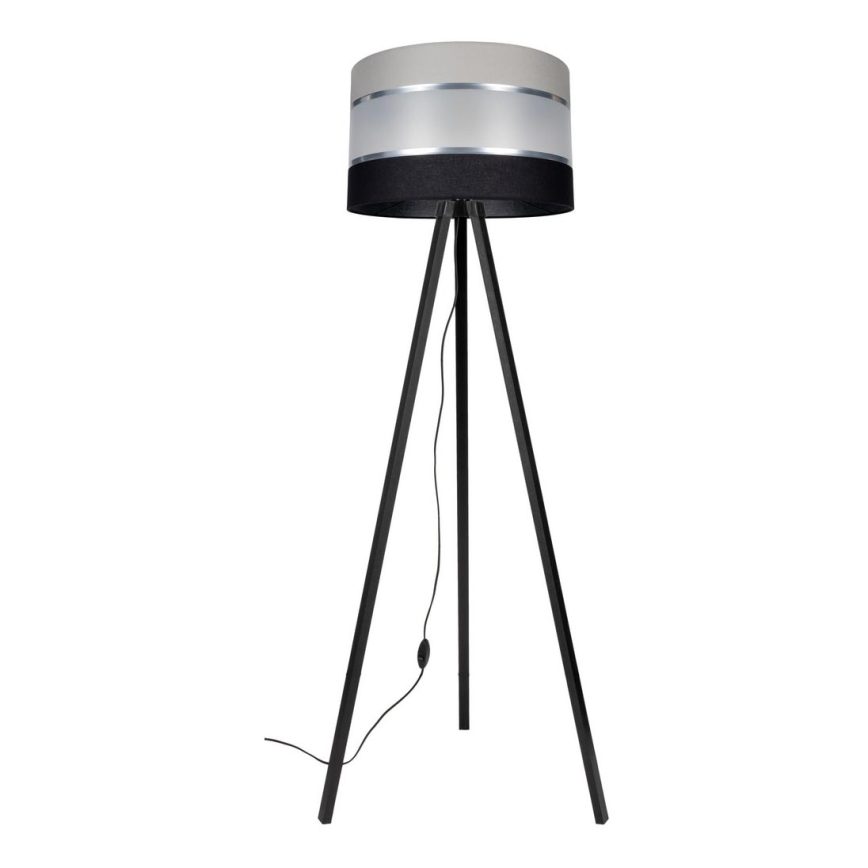 Lampada con piedistallo CORAL 1xE27/60W/230V wenge/nero/grigio/cromo opaco