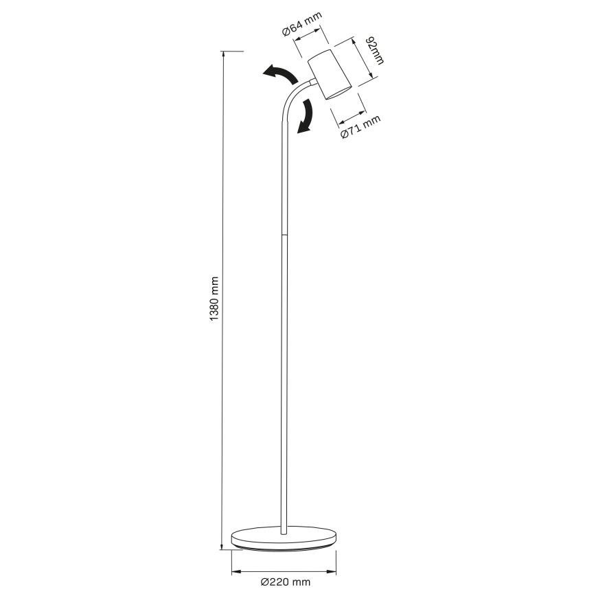 Lampada con piedistallo FELIX 1xGU10/9W/230V nero