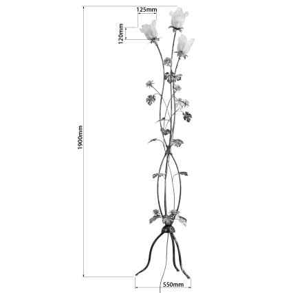 Lampada con piedistallo ROSALIA 3xE14/40W/230V