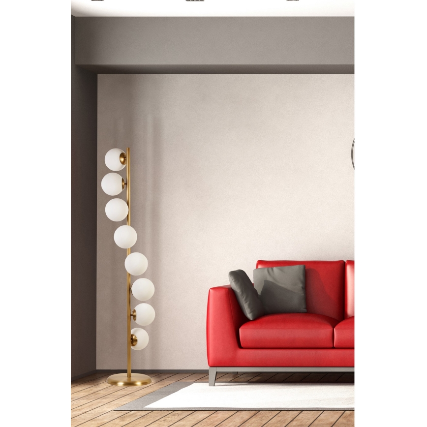 Lampada con piedistallo SIMAY 8xE27/40W/230V oro/bianco