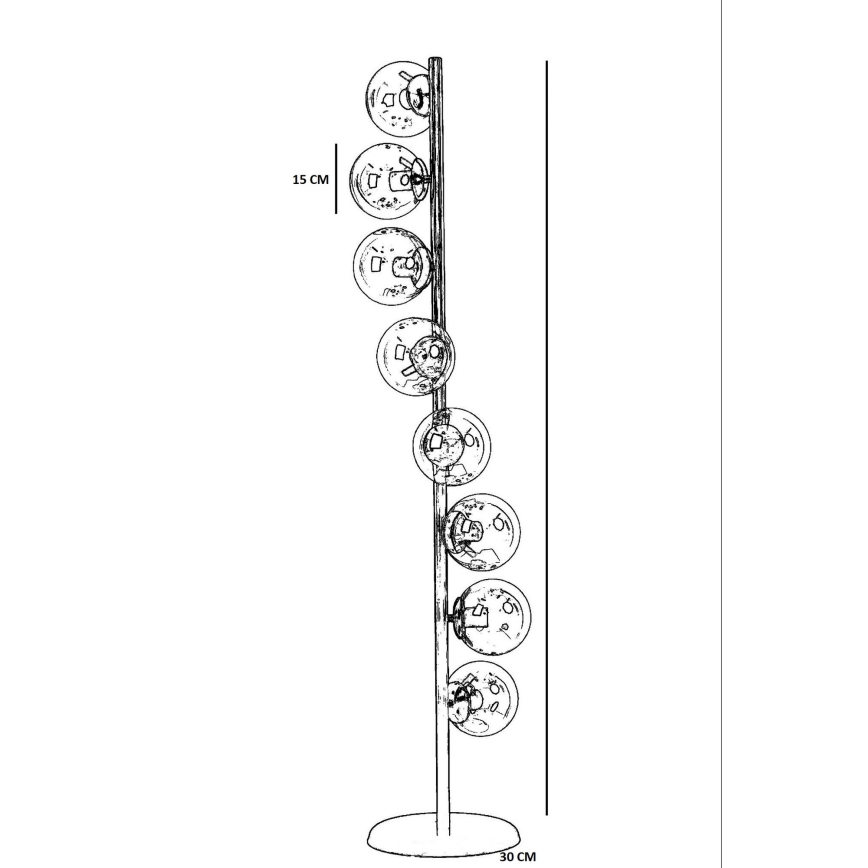 Lampada con piedistallo SIMAY 8xE27/40W/230V oro/bianco