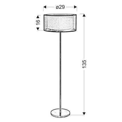 Lampada con piedistallo SOLO 3xE14/40W/230V grigio/cromo lucido