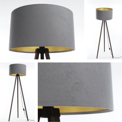 Lampada con piedistallo STANDART 1xE27/60W/230V grigio/marrone