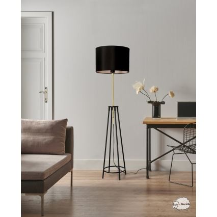 Lampada con piedistallo TEGOLA 1xE27/60W/230V nero/oro