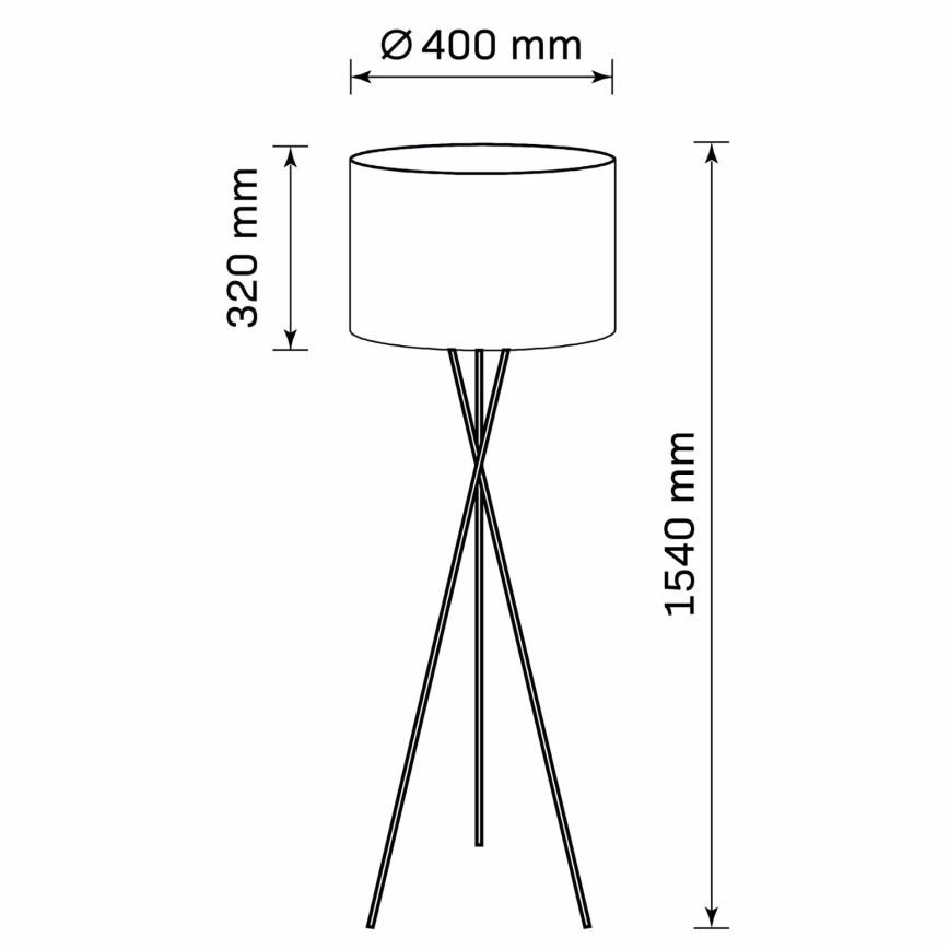 Lampada con piedistallo TEKLA 1xE27/20W/230V nero